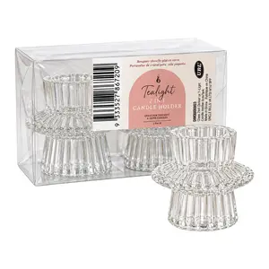 Chân Đế Nến Thủy Tinh, Tealight, Glass 2 in 1 Dinner Candle Holder, 2 Cái (6cm) - UNCLE BILLS