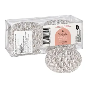 Chân Đế Nến Thủy Tinh, Tealight, Glass Candle Holder, 2 Cái (7.5cm) - UNCLE BILLS