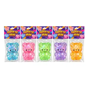 Đồ Chơi Bóp Kim Tuyến Hình Gấu (Nhiều Mẫu), Squish Me Bear, Squeeze Glitter Animal (5.5 x 7.5cm) - UNCLE BILLS