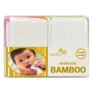 Khăn Sữa Sợi Tre, 100% Bamboo Baby Muslin Cloth, 20 Cái (25 x 25cm) - MOLLIS