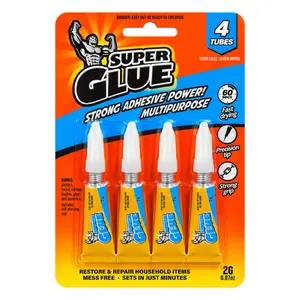 Keo Siêu Dính, Strong Adhesive Power Multipurpose Super Glue, 4 Tuýp, 0.07 oz (2g) - UNCLE BILLS