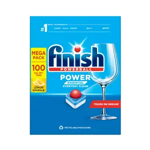 Viên Rửa Chén Bát Hương Chanh, Powerball, Power Essential Everyday Clean, Lemon Sparkle, 100 Viên (1.3kg) - FINISH
