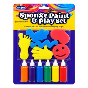 Bộ Màu Sơn & Bọt Biển, Kre8me, Sponge & Paint Play Set, 6 Bọt Biển & 6 Màu (120ml) - UNCLE BILLS