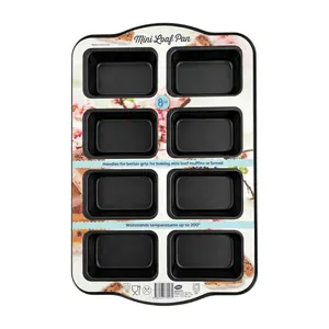 Khuôn Nướng Bánh Mì Không Dính, Non-Stick Mini Loaf Pan, 8 Ngăn - UNCLE BILLS