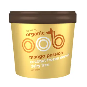 Kem Xoài Dừa Chanh Dây Hữu Cơ, Organic Mango Passion Coconut Frozen Dessert, Dairy Free (470ml) - OOB