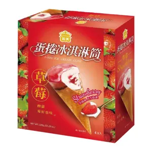 Kem Ốc Quế Vị Dâu, Ice Cream Cone, Strawberry, 4 Cây, 11.29 oz (320g) - I-MEI