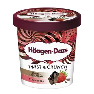 Kem Xoắn Socola Bỉ & Dâu Tây, Twist & Crunch, Belgian Chocolate & Strawberry (420ml) - HAAGEN-DAZS