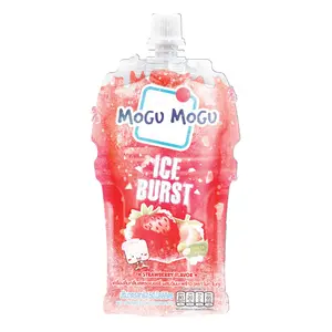 Kem Uống Thạch Dừa Vị Dâu, Mogu Mogu, Ice Burst, Strawberry Flavored Drink with Nata De Coco Cubes, 5.07 fl oz (150ml) - SAPPE