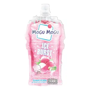 Kem Uống Thạch Dừa Vị Vải, Mogu Mogu, Ice Burst, Lychee Flavored Drink with Nata De Coco Cubes, 5.07 fl oz (150ml) - SAPPE
