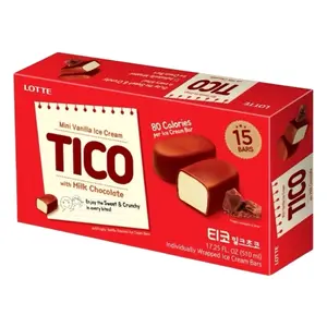 Kem Vani Phủ Socola, Tico, Mini Vanilla Ice Cream with Milk Chocolate, 15 Viên, 17.25 fl oz (510ml) - LOTTE
