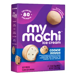 Mochi Nhân Kem Bánh Quy, Premium Ice Cream in Sweet Rice Dough, Cookie Dough, 6 Cái, 7.5 oz (210g) - MY MOCHI