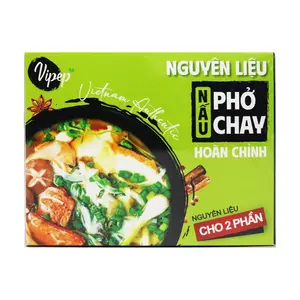 Nguyên Liệu Nấu Phở Chay Hoàn Chỉnh, Vietnam Authentic Vegetarian Pho Cooking Set, 2 Phần (185g) - VIPEP