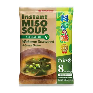 Súp Miso Rong Biển Ăn Liền Vị Hành, Instant Miso Soup, Wakame Seaweed & Green Onion, 8 Gói, 5.4 oz (152g) - MARUKOME