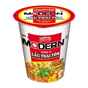 Mì Ly Lẩu Thái Tôm, Modern, Instant Noodle Cup, Thai Shrimp Hot Pot Flavour (67g) - ACECOOK