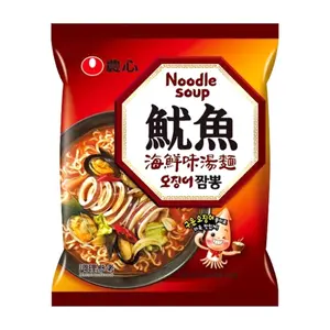 Mì Hải Sản Cay, Champong Noodle Soup, Spicy Seafood Flavor, 4.37 oz (124g) - NONGSHIM