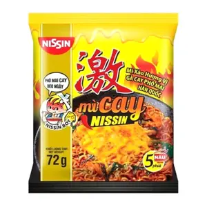 Mì Cay, Mì Xào Hương Vị Gà Cay Phô Mai Hàn Quốc, Instant Fried Noodles, Spicy Cheesy Chicken (72g) - NISSIN