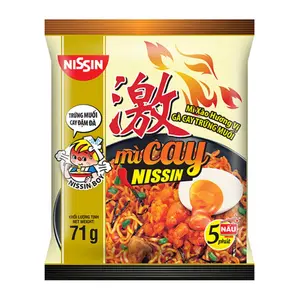 Mì Cay, Mì Xào Hương Vị Gà Cay Trứng Muối, Instant Fried Noodles, Spicy Chicken & Salted Egg (71g) - NISSIN