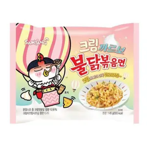 Mì Khô Gà Cay Vị Kem, Buldak Cream Carbonara, Hot Chicken Flavored Ramen (140g) - SAMYANG