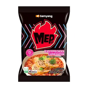 Mì Gà Tiêu Đen, Mep, Black Pepper Chicken Flavour Ramyeon Noodle Soup, 2.82 oz (80g) - SAMYANG