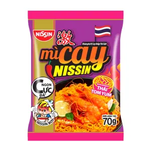 Mì Cay, Mì Xào Hương Vị Thái Tom Yum, Instant Fried Noodles, Tomyum (70g) - NISSIN