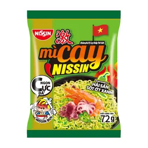 Mì Cay, Mì Xào Hương Vị Hải Sản Xốt Ớt Xanh, Instant Fried Noodles, Seafood with Green Chili Sauce (72g) - NISSIN