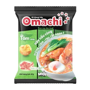Mì Khoai Tây Hương Vị Lẩu Tôm Càng Chua Cay, Instant Potato Noodles, Hot & Sour Prawn Hot Pot Flavor (80g) - OMACHI
