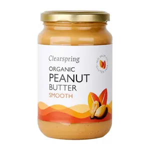 Bơ Đậu Phộng Mịn Hữu Cơ, Organic Peanut Butter, Smooth (350g) - CLEARSPRING