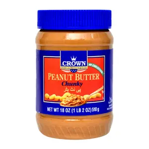 Bơ Đậu Phộng Thô, Peanut Butter, Chunky, 18 oz (510g) - CROWN