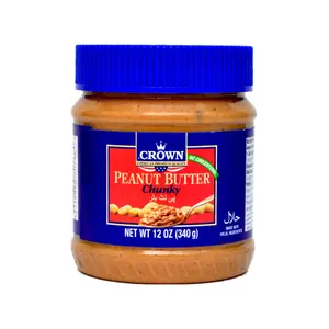Bơ Đậu Phộng Thô, Peanut Butter, Chunky, 12 oz (340g) - CROWN