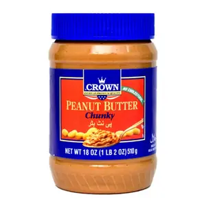 Bơ Đậu Phộng Thô, Peanut Butter, Chunky, 18 oz (510g) - CROWN