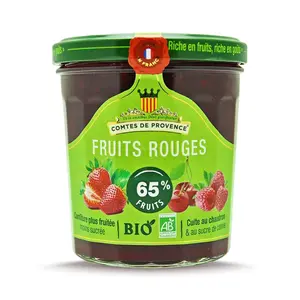 Mứt Dâu, Anh Đào & Mâm Xôi Hữu Cơ, Fruits Rouges, Organic Strawberry, Cherry & Raspberry Jam (350g) - COMTES DE PROVENCE
