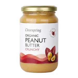 Bơ Đậu Phộng Giòn Hữu Cơ, Organic Peanut Butter, Crunchy, Gluten Free (350g) - CLEARSPRING