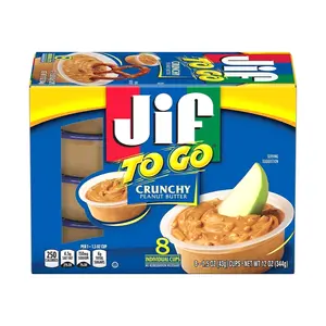 Bơ Đậu Phộng Hạt, To Go, Crunchy Peanut Butter, 8 Hũ, 12 oz (344g) - JIF