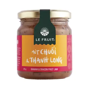Mứt Chuối & Thanh Long, Banana & Dragon Fruit Jam (225g) - LE FRUIT