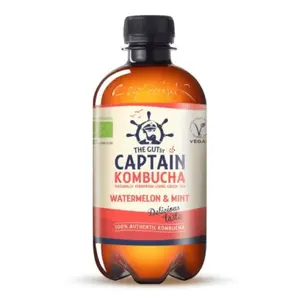 Trà Lên Men Hữu Cơ Dưa Hấu & Bạc Hà, Watermelon & Mint Kombucha (400ml) - THE GUTSY CAPTAIN