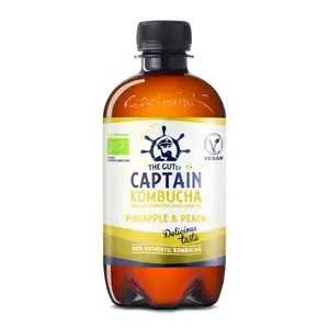 Trà Lên Men Hữu Cơ Dứa & Đào, Pineapple & Peach Kombucha (400ml) - THE GUTSY CAPTAIN