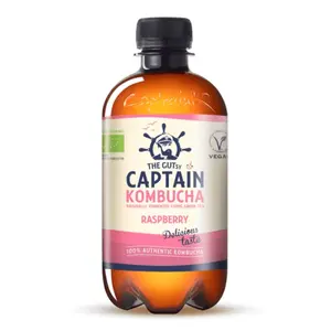 Trà Lên Men Hữu Cơ Mâm Xôi, Raspberry Kombucha (400ml) - THE GUTSY CAPTAIN