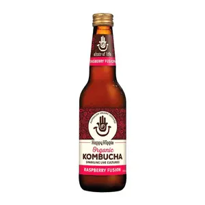 Trà Lên Men Hữu Cơ Vị Phúc Bồn Tử, Organic Kombucha, Raspberry Fusion (330ml) - HAPPY HIPPIE