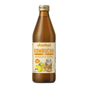 Trà  Kombucha Chanh Dây & Chanh Vàng Hữu Cơ, Passion Fruit & Lemon Kombucha (330ml) - VOELKEL