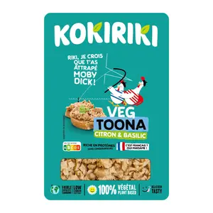 Cá Ngừ Vị Chanh & Quế Tây Thuần Chay Đông Lạnh, Vegan Toona, Lemon & Basil (150g) - KOKIRIKI