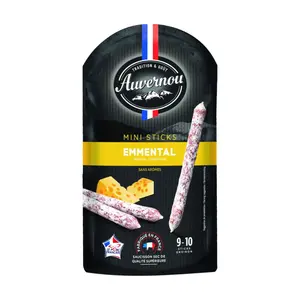 Xúc Xích Khô Vị Phô Mai, Mini Sticks, Superior Quality Dry Sausage with Emmental, 9-10 Cây (100g) - AUVERNOU