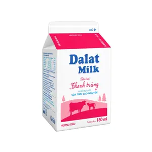 Sữa Tươi Thanh Trùng Hương Dâu, Strawberry Pasteurized Fresh Milk (180ml) - DALAT MILK