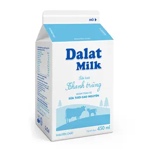 Sữa Tươi Thanh Trùng Nguyên Chất, Pure Pasteurized Fresh Milk (450ml) - DALAT MILK