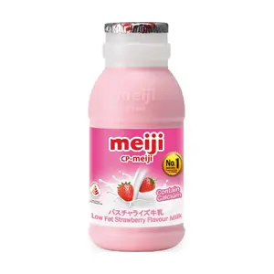 Sữa Tươi Thanh Trùng Vị Dâu Ít Béo, Low Fat Strawberry Flavour Milk (200ml) - MEIJI