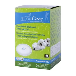 Miếng Lót Thấm Sữa Hữu Cơ, Organic Cotton Nursing Pads, 30 Miếng - SILVERCARE