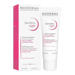 Kem Dưỡng Ẩm Cho Da Nhạy Cảm, Sensibio Light, Soothing Cream, 1.3 fl oz (40ml) - BIODERMA