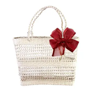 Túi Cói 3 Băng, Gift Tote Bag, 3 Bands - ROOTS