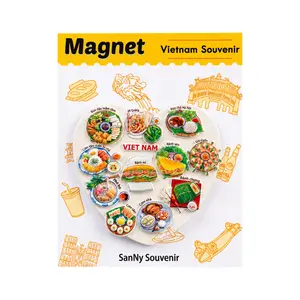 Nam Châm Nhựa Trái Tim Trắng Món Ăn Việt Nam, 3D Printed Plastic Magnet 'Vietnamese Food White Heart' - SANNY SOUVENIR