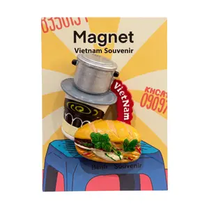 Nam Châm Thủ Công Bánh Mì Cà Phê Sữa, Handmade Magnet 'Vietnamese Banh Mi & Drip Coffee Combo' - SANNY SOUVENIR