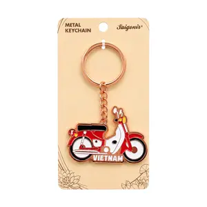 Móc Khóa Kim Loại Xe Cub Đỏ, Metal Keychain 'Red Honda Cub' - SANNY SOUVENIR